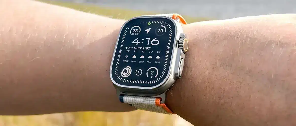 Apple Watch Ultra on wrist during daily commute