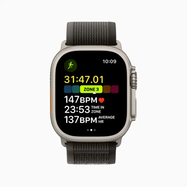 Apple Watch Ultra displaying health vitals