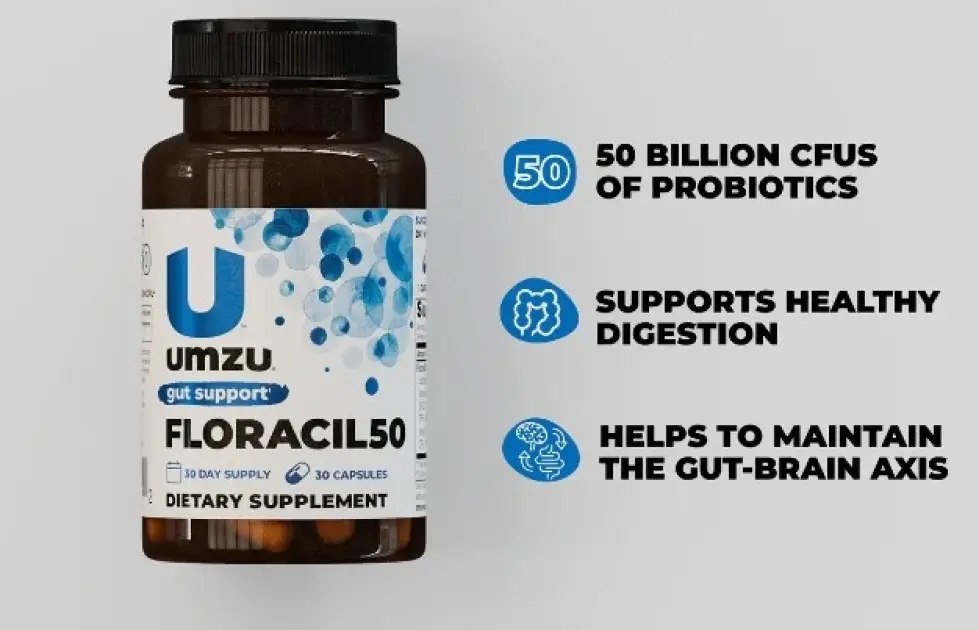 Close-up of vibrant Gut Support supplement bottle