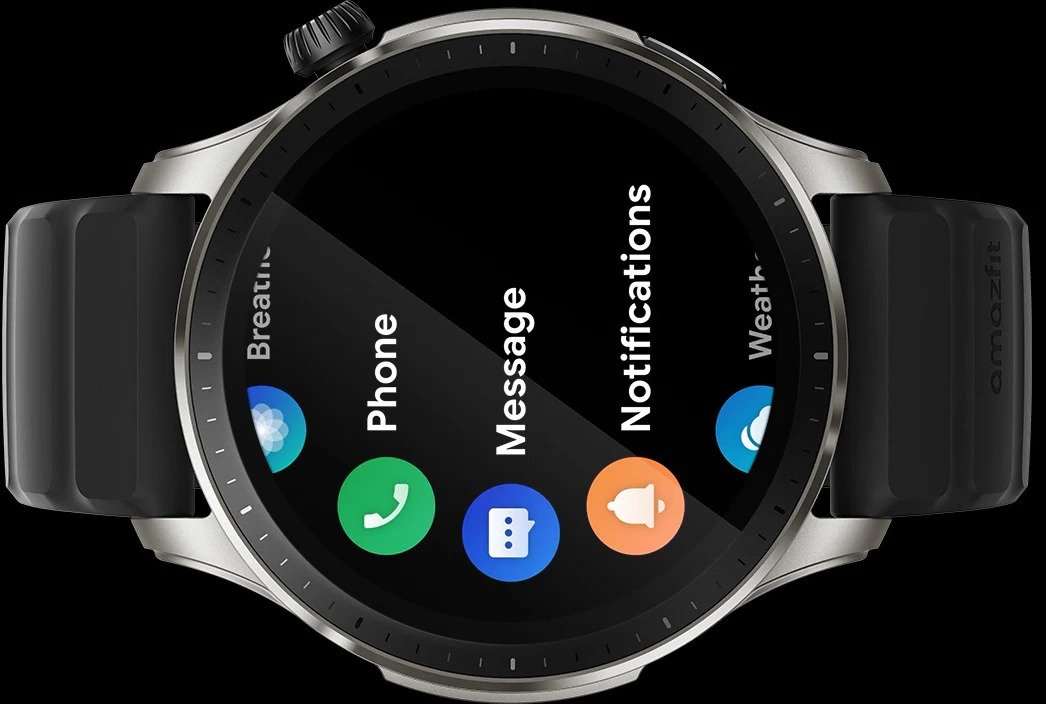 Amazfit on rugged terrain with hiking map displayed