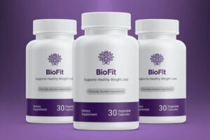 BioFit supplement bottle for weight loss transformation