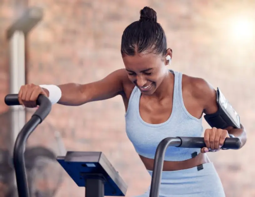 Person practicing cardio exercise with proper form to prevent injury.