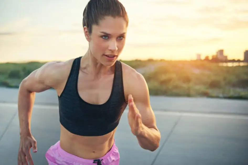 Runner focused on cardio training, symbolizing goal setting and progress.