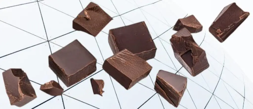 Rich dark chocolate pieces promoting heart health and longevity