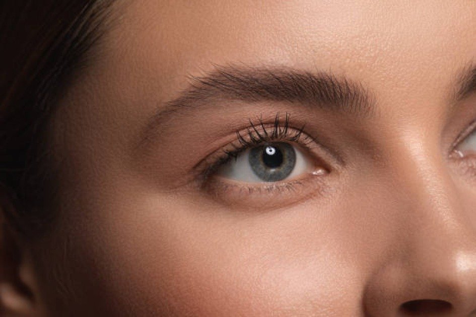 Close-up of radiant skin glow background, symbolizing advanced skincare innovation