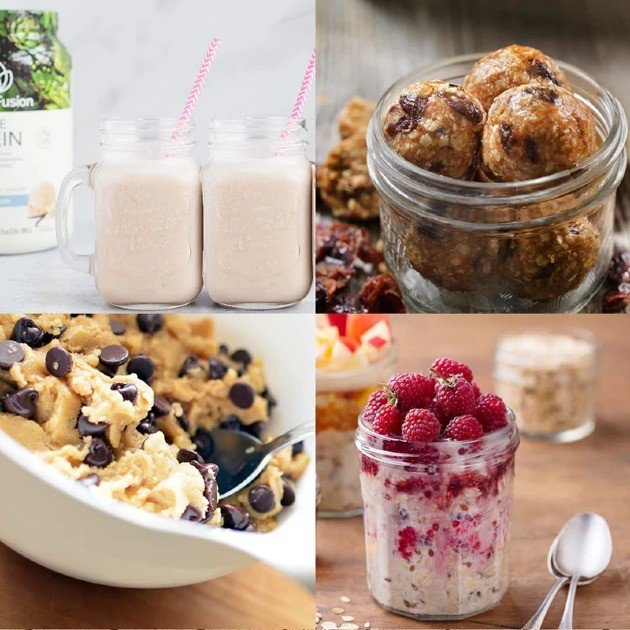 Vegan protein powder with key benefits highlighted for plant-based strength