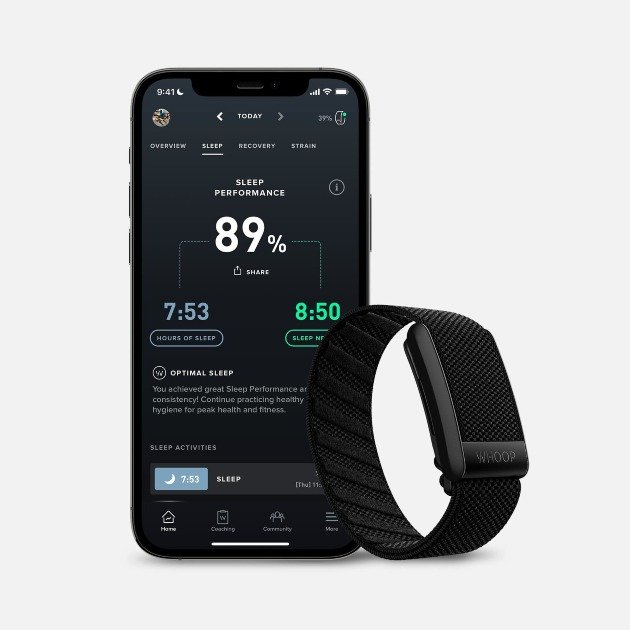 Cutting-edge WHOOP 5.0 fitness tracker highlighting performance, recovery, and health insights.
