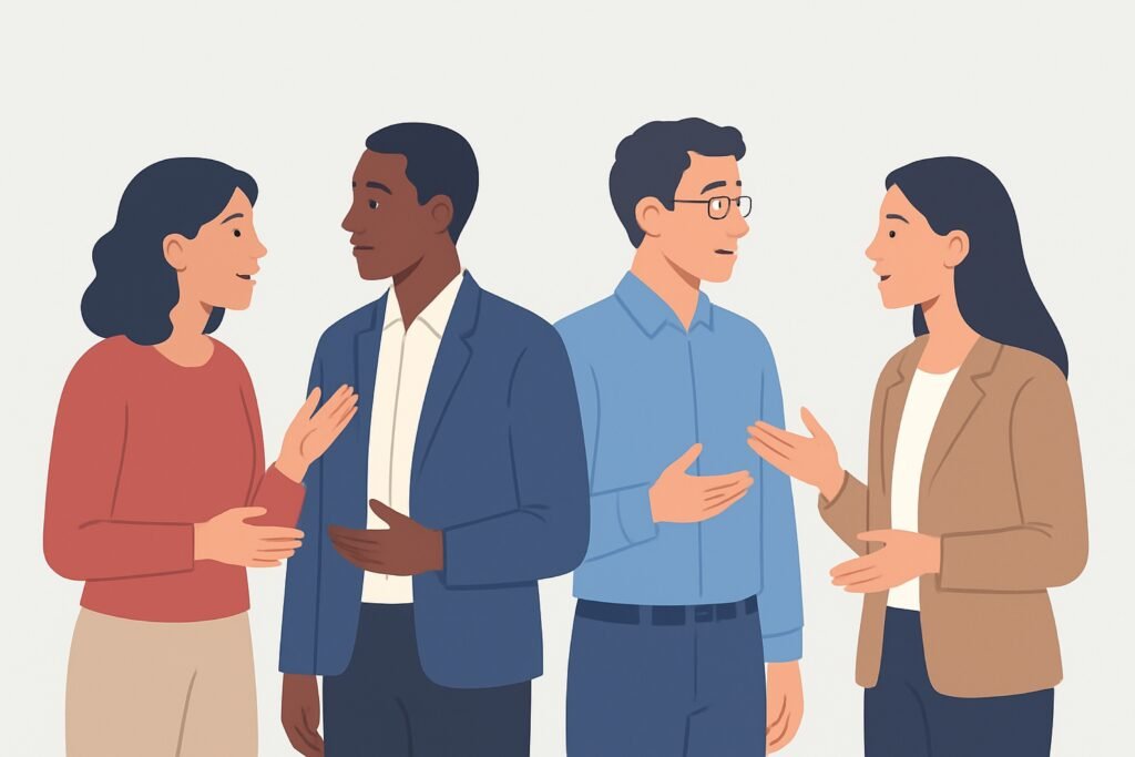 People engaging in deep conversation, building meaningful personal and professional connections