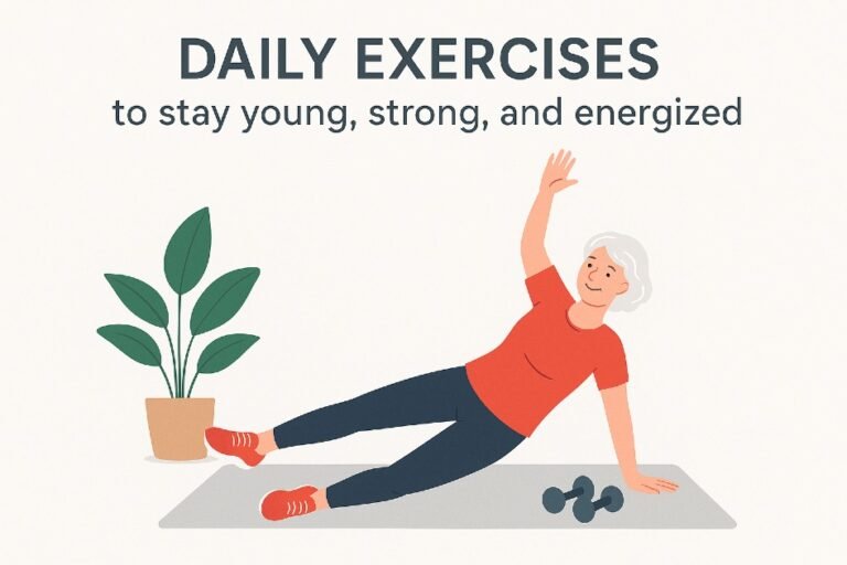 Daily home exercises to stay young, strong, and energized