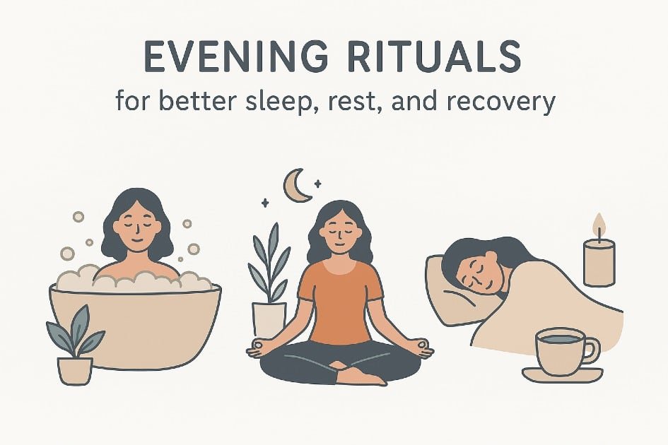 Peaceful evening rituals for better sleep, rest, and recovery