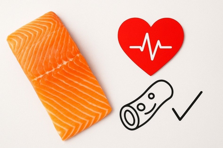 Fresh fatty fish rich in omega-3 supporting healthy arteries and heart.