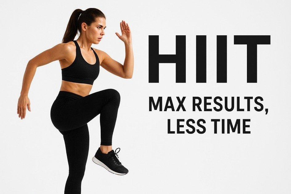 Person performing high-intensity interval training, burning calories fast with maximum results in minimal time.