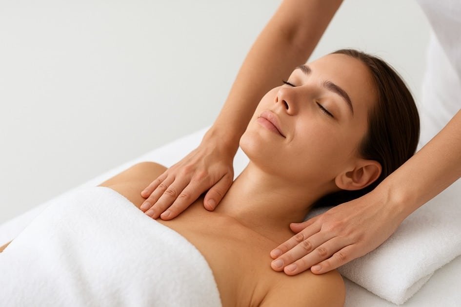 Relaxing massage therapy showing benefits of healing physical touch