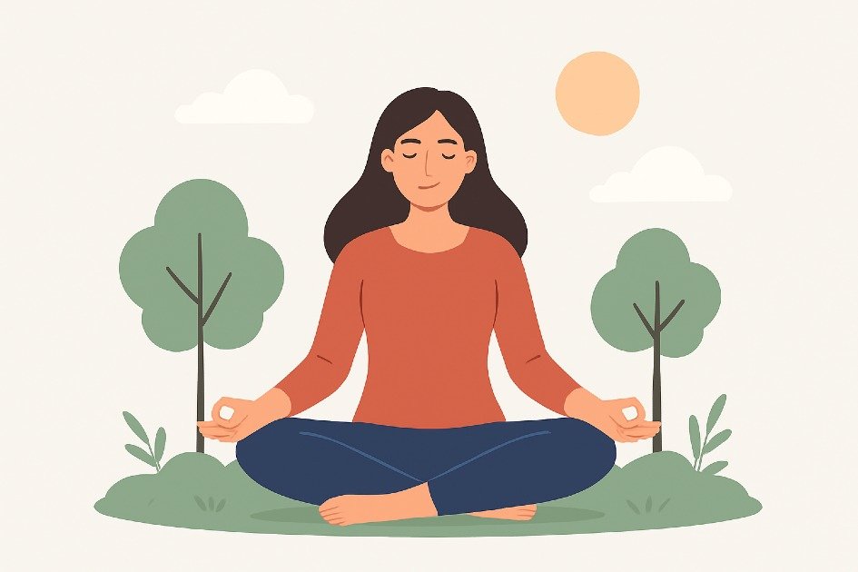 Person meditating outdoors practicing mindfulness to stay calm and grounded