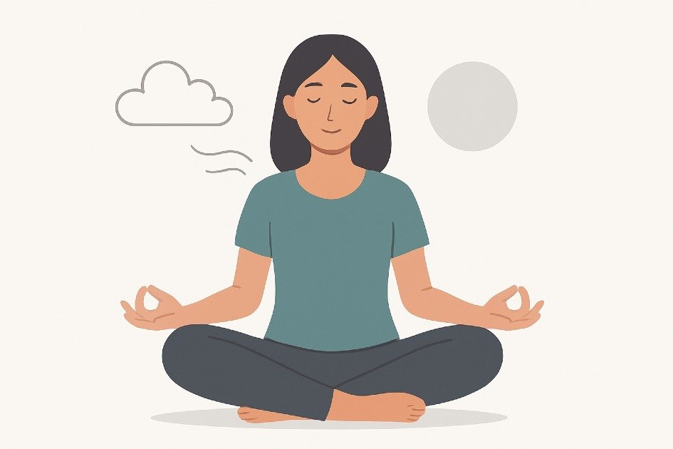 Calm mind through mindful meditation and breathing practices