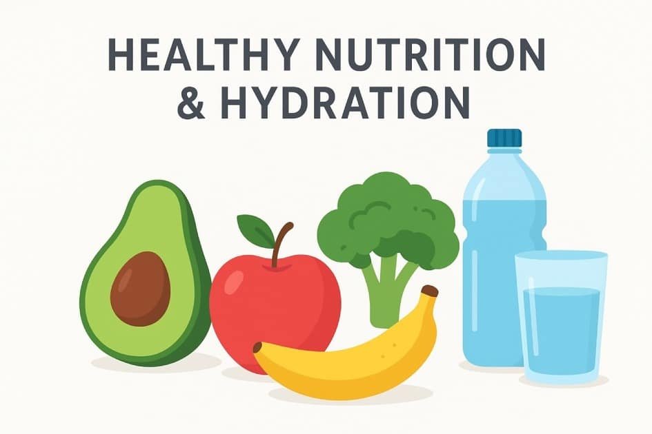 Healthy nutrition and hydration for natural stress relief and improved well-being