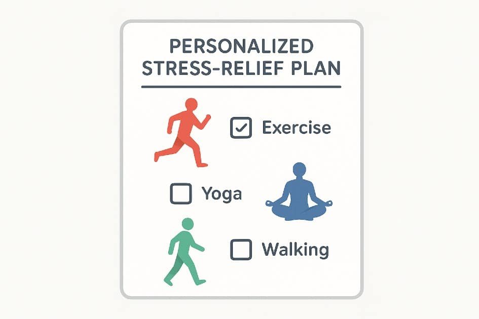 Personalized stress-relief plan with physical activities for better health and relaxation