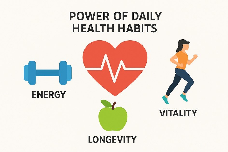 Healthy lifestyle habits boosting energy, longevity, and vitality daily