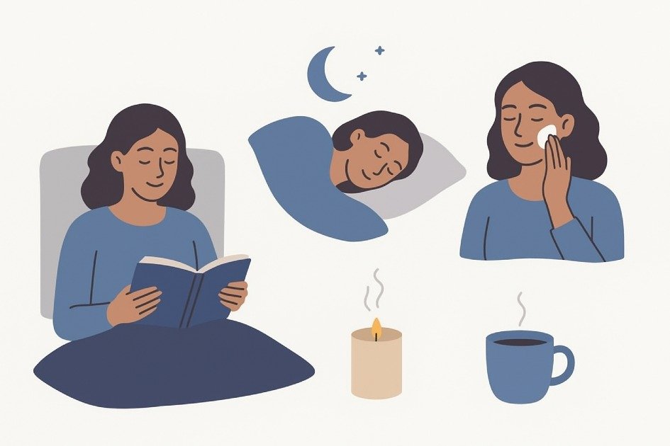Peaceful bedtime routine with calming evening habits for better sleep