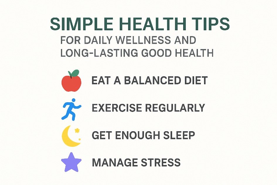 Simple health tips for daily wellness and long-lasting good health.