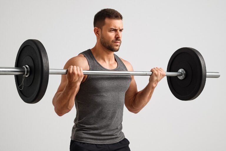 Person lifting weights showing strength training for fat loss and muscle building