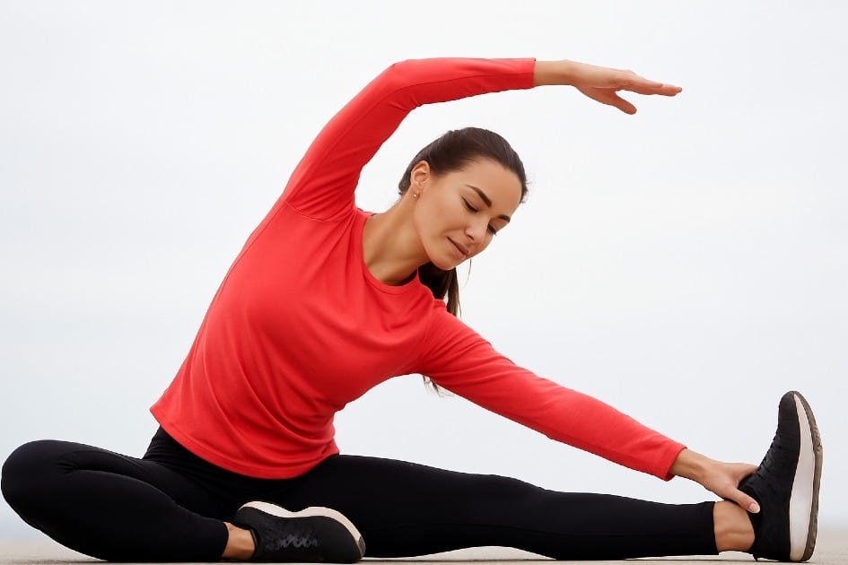 Person stretching outdoors to improve flexibility and joint health