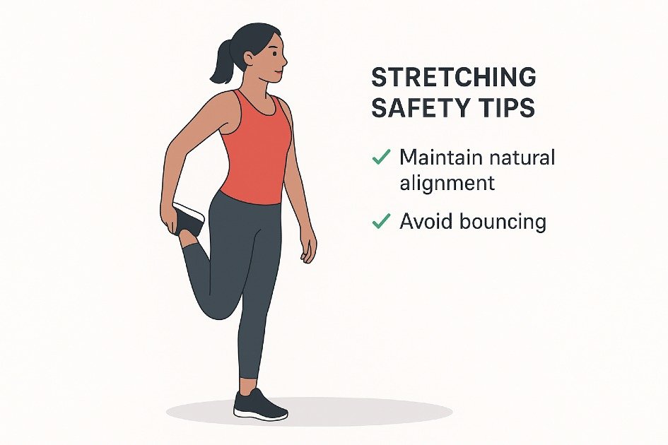 Person stretching safely while avoiding common stretching mistakes to prevent injury.