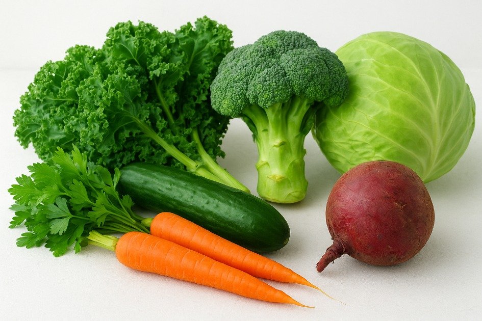 Fresh vegetables that naturally calm inflammation and support digestion
