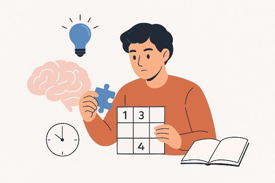 Person engaging in brain exercises to boost memory and focus