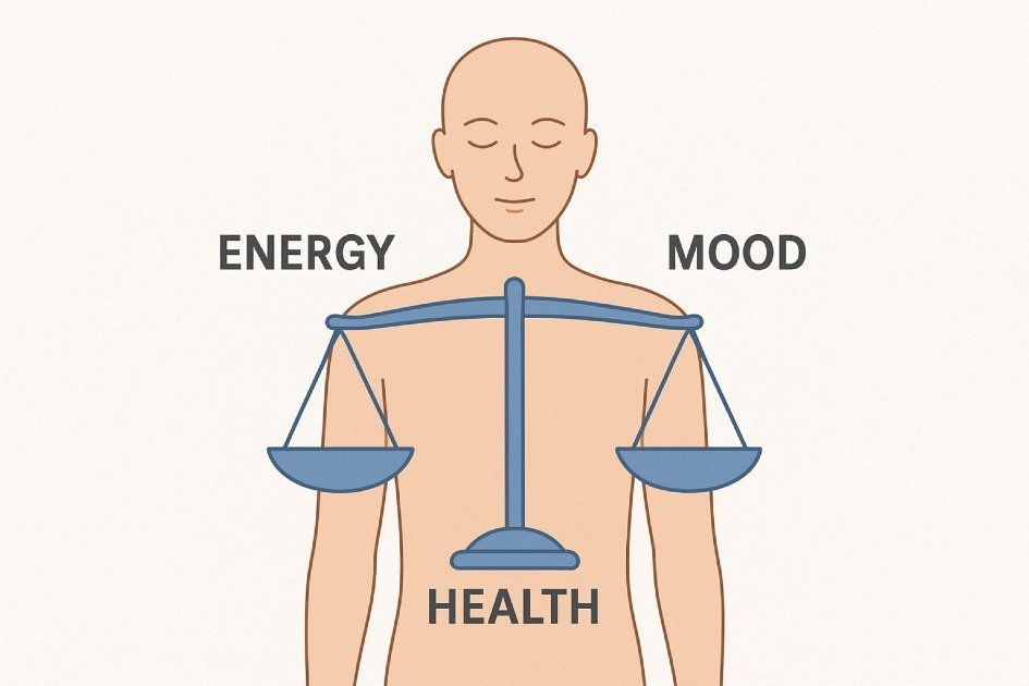 Hormones balancing body functions for energy, mood, and health