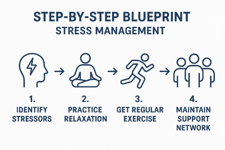 Step-by-step blueprint for simple and effective stress management techniques.