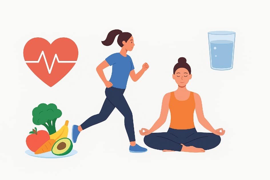 Healthy lifestyle choices boosting fitness and overall well-being