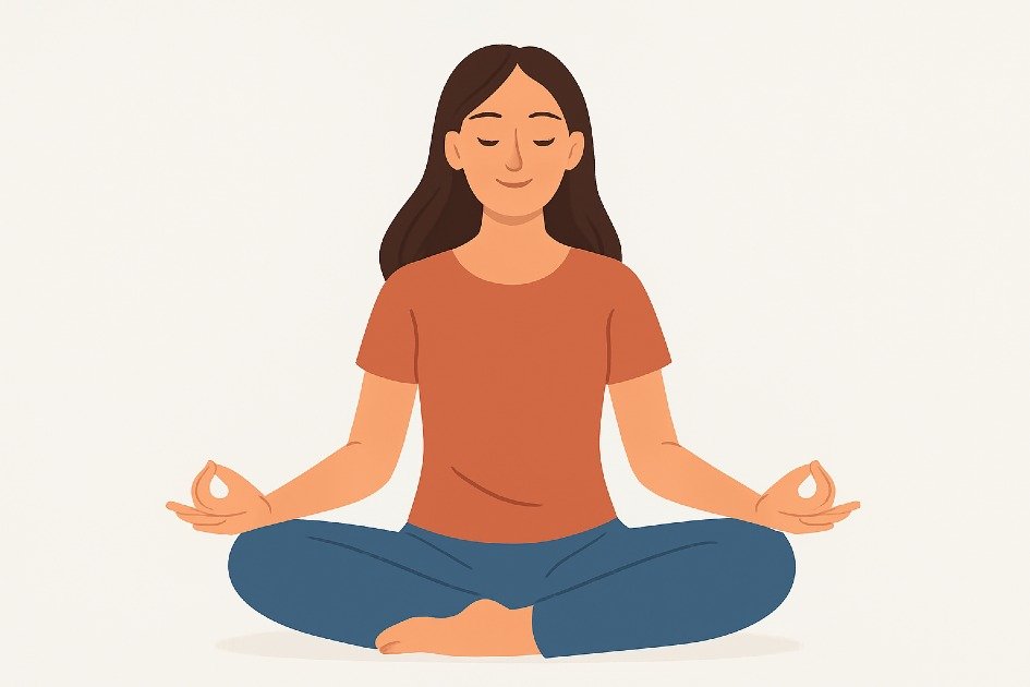 Calm woman practicing mindfulness for lasting stress resilience