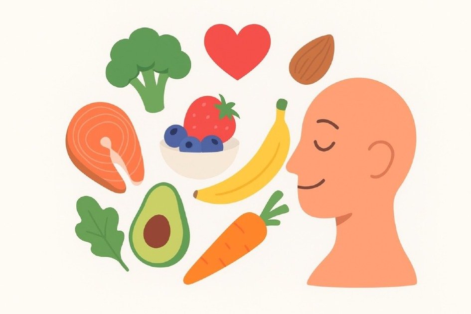 Healthy food impacting mental wellness – balanced diet for better mood