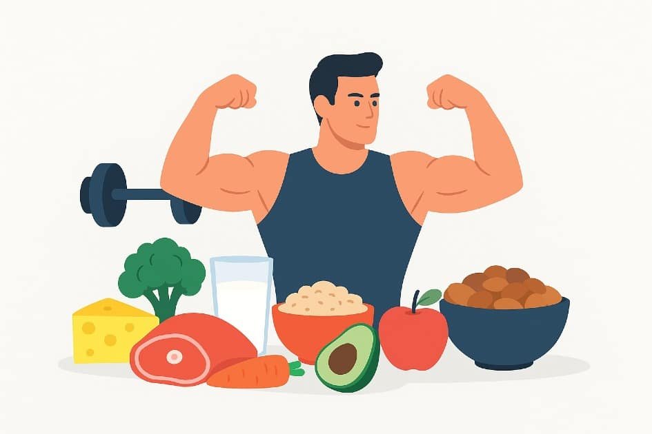Balanced nutrition supporting muscle growth and peak strength