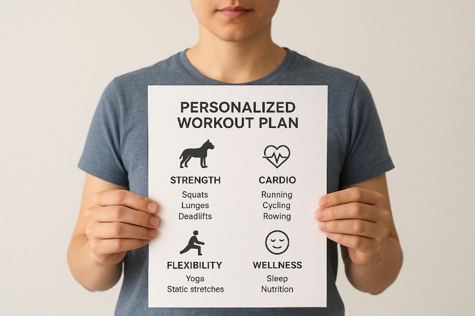 Individualized workout plan boosting strength and wellness