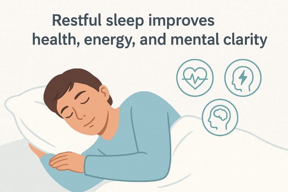 Quality sleep improves health, energy, and mental clarity.