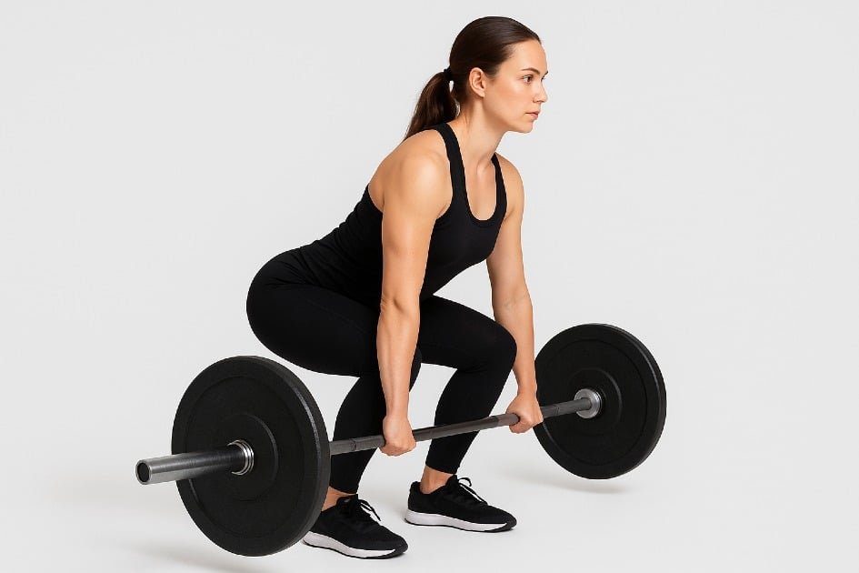 Person lifting weights with proper form illustrating core strength and fitness principles