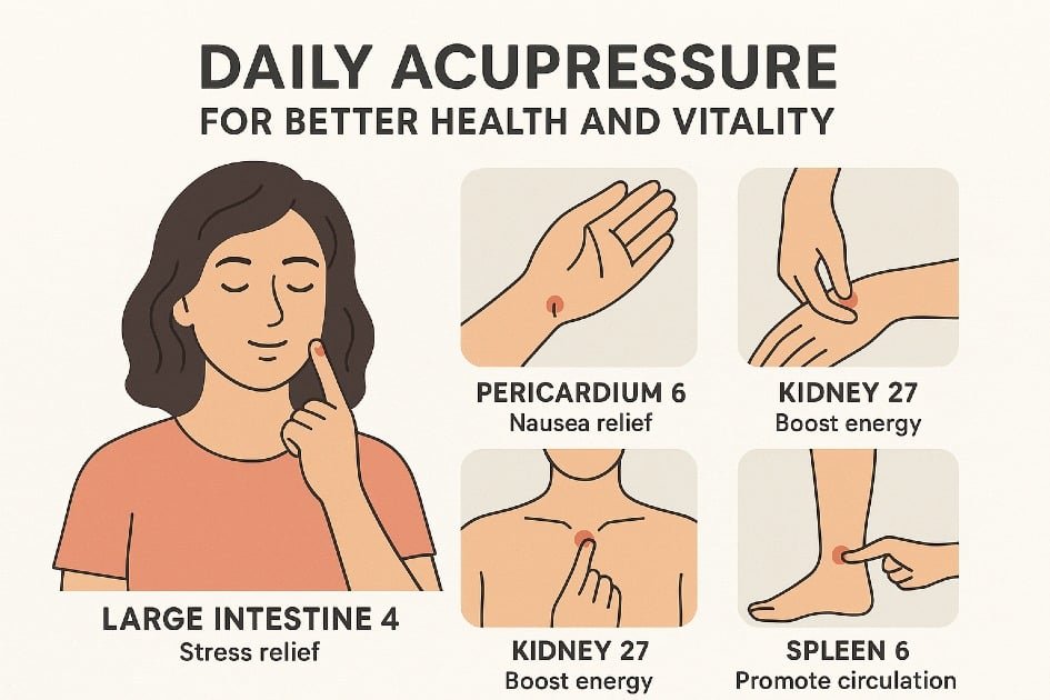 Daily acupressure for better health and vitality