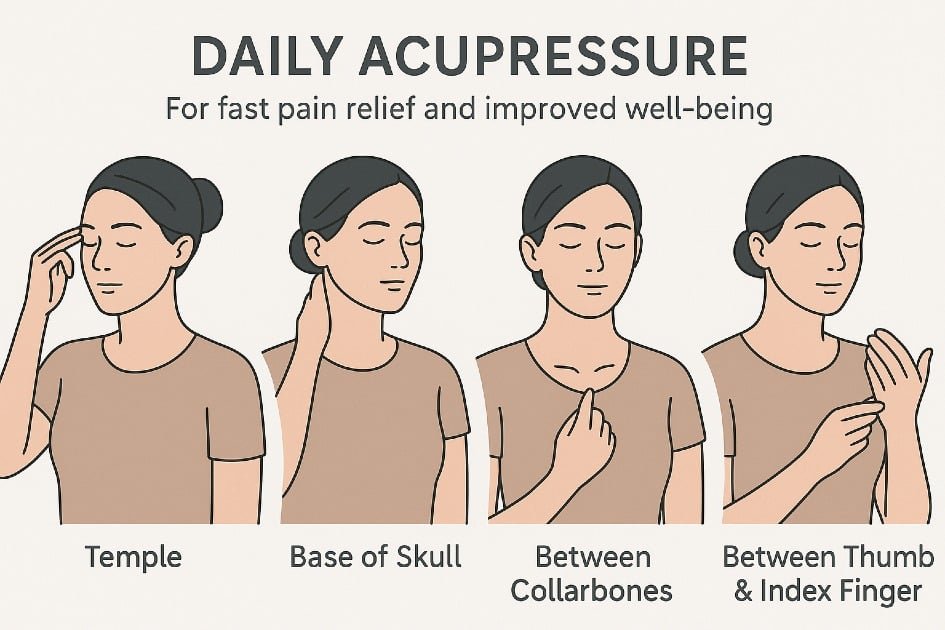 Daily acupressure routine for fast pain relief and improved well-being