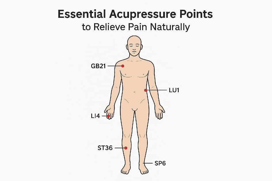 Essential acupressure points on the body to relieve pain naturally