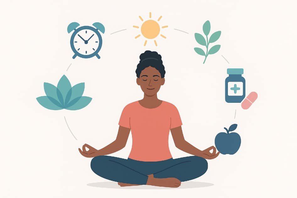 Patient using holistic strategies to enhance treatment and medication effectiveness.