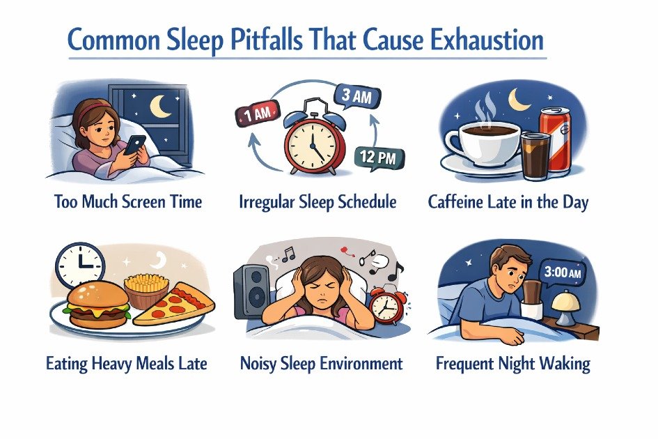 Common sleep habits that cause poor rest and daytime exhaustion