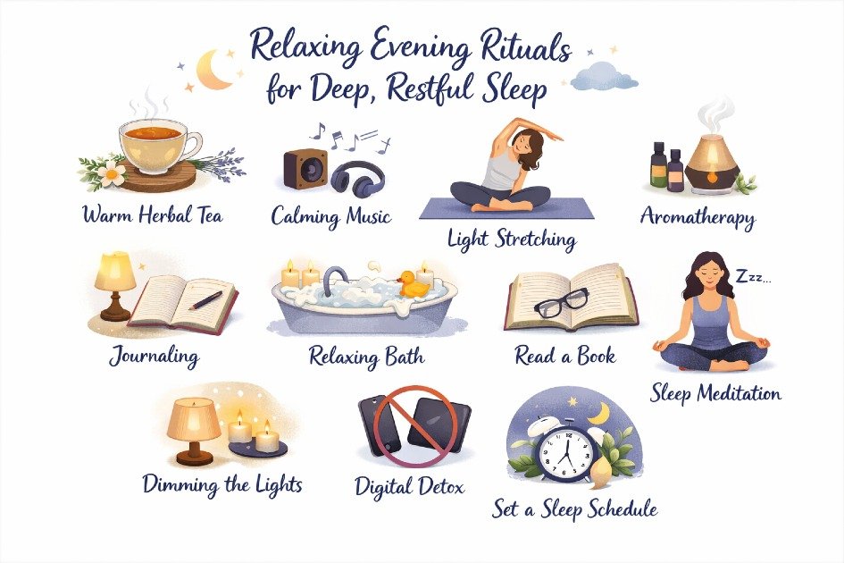 Relaxing evening rituals for deep, restful sleep