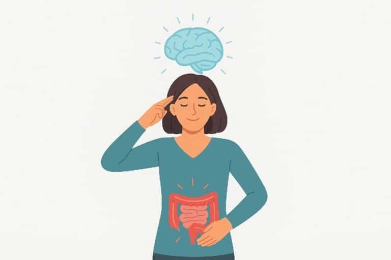 Woman gaining mental clarity as her gut health improves, symbolizing the gut-brain power connection