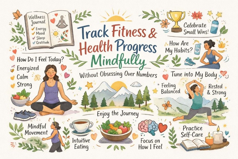 Track fitness and health progress mindfully without obsessing over numbers
