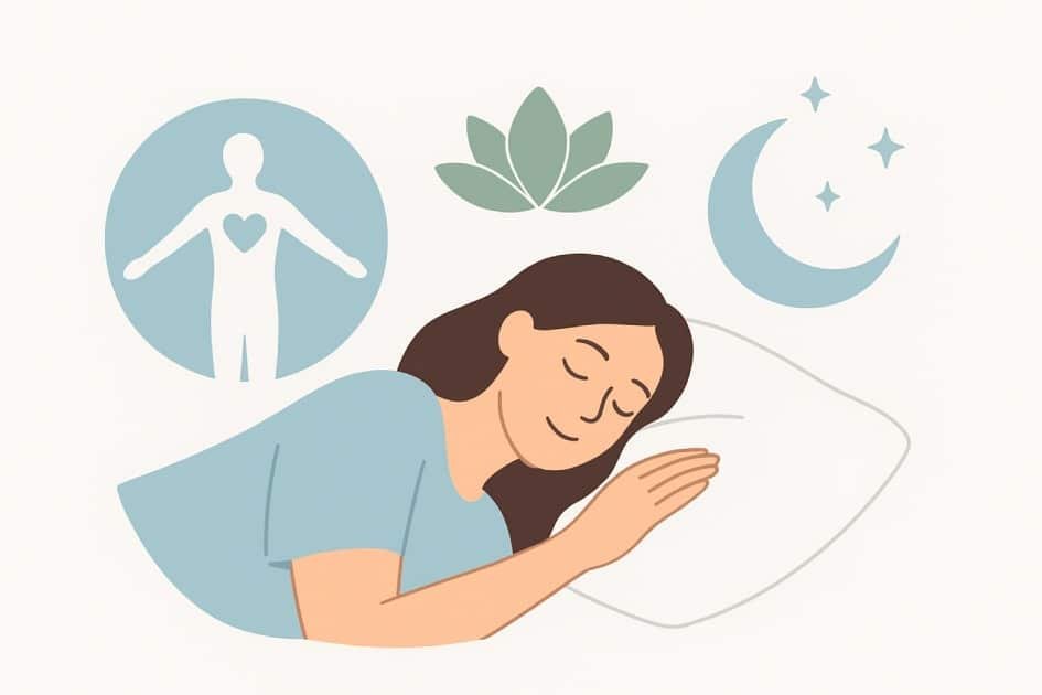 Peaceful restorative sleep promoting physical and mental healing.