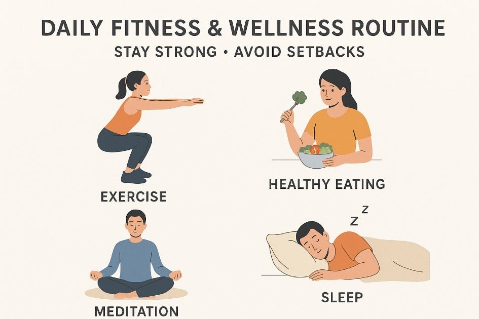Daily fitness and wellness routine for strength and resilience