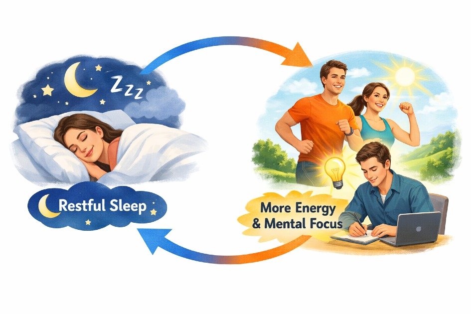 Restful sleep boosts daytime energy and mental focus