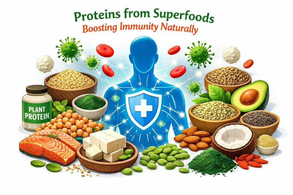 Proteins from superfoods boosting the immune system naturally